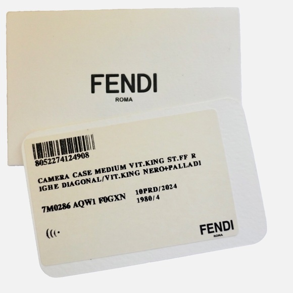 FENDI Diagonal Camera Case Shoulder Bag BLACK 7M0286 NWT BOX Authentic - Picture 8 of 9